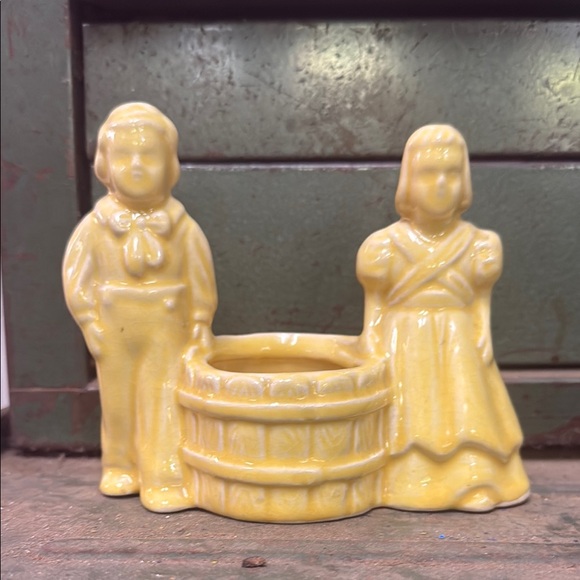 Vintage 1940’s Ceramic Dutch Jack And Jill Succulent Planter Or Toothpick Holder - Picture 1 of 6